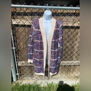 Long Sleeve Knit Cardigan in Pink Denim sz S/M NWT